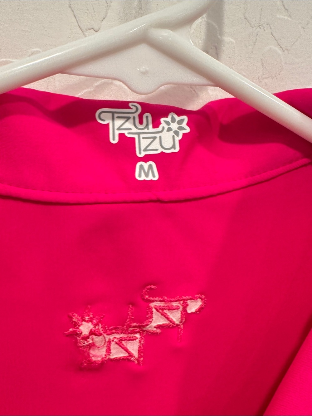 Tzu Tzu Sleeveless Polo Quinn Top Hot Pink Golf Size Medium Women’s Stretch - Picture 4 of 6